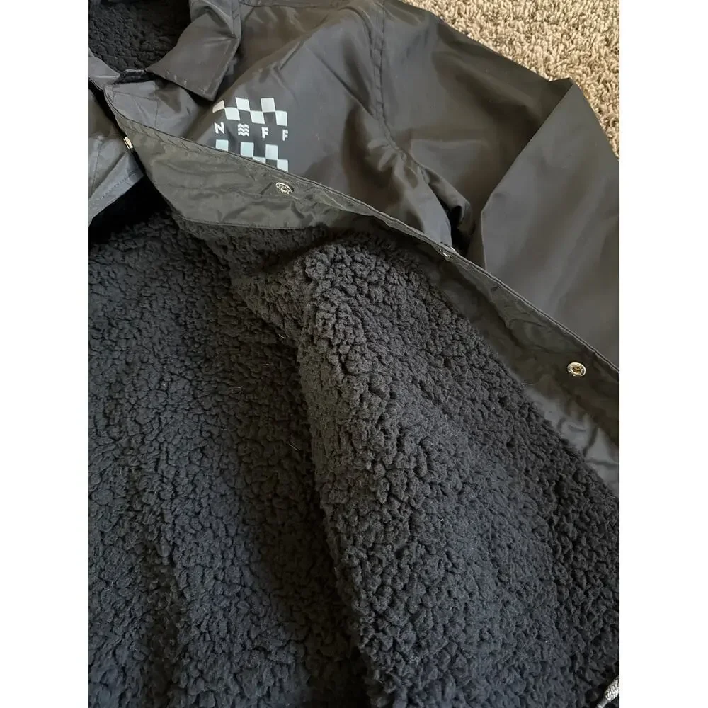 NWOT Men’s Neff Coach Jacket Black Lined Windbreaker Size XL
